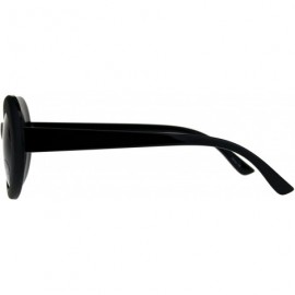 Oval Womens Vintage Fashion Sunglasses Oval Frame Half Shiny Half Matted UV 400 - Black (Black) - CB18C7TS69N $11.56