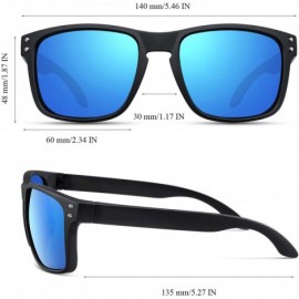 Wayfarer Polarized Sunglasses for Men Women Classic Trendy Stylish 100% UV Protection Sunglasses - Blue - C3194NZEMT4 $13.26