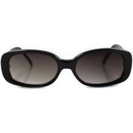 Rectangular 80s 90s Hipster Vintage Rectangle Sunglasses - Black - CV18ECE0R0Z $13.01