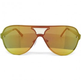 Wrap 528 Oversize XL Wraparound One Piece Rimless Shield Designer Futuristic Flat Top Sunglasses - C6182548U6Q $11.45