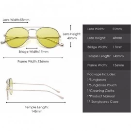 Aviator Clear Aviator Sunglasses Classic Flat Tinted Lens Metal Eyeglasses Men Women - Gold / Yellow - CY188Q5SDYM $16.27