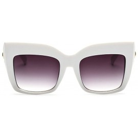 Oversized Fashion Oversized Square Full Rim Unisex Sunglasses - White - CF18H459UD8 $15.89