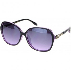 Butterfly Elegant Rhinestone Jewel Trim Designer Butterfly Sunglasses - Black Purple Gradient Purple - CD18NN9WYDT $15.29