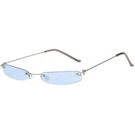 Rectangular Vintage Sunglasses Rectangular Eyewear Protection - E - CL18YL2ZH5U $7.65