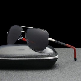 Oversized Men Sunglasses Aluminum Magnesium Polarized Pilot Glasses Fashion Y7614 C1 BOX - Y7614 C3 Box - CT18XKM78RS $11.90