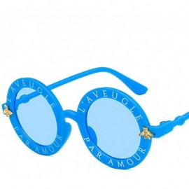 Round Unisex Sunglasses Retro Blue Drive Holiday Round Non-Polarized UV400 - C118RLIA44A $11.67