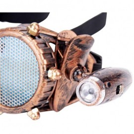 Goggle Steampunk Glasses Rave Retro Vintage Spikes Goggles Cosplay Halloween - Brown - CO18HT2IYL3 $8.67