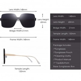 Oversized Oversized Rimless Sunglasses Women Square Transparent Candy Color Lens - Grey - CK18QS9HR7C $11.52