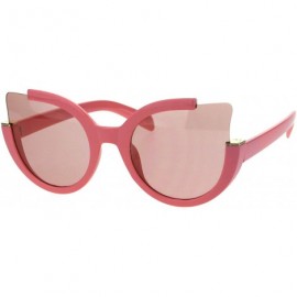 Round Round Cateye Sunglasses Womens Unique Open Corner Frame UV 400 - Pink (Pink) - CM18KL6ME2E $12.67