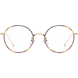 Round Fashion Anti-blue light Hiramitsu Myopia Glasses Retro Glasses - Tortoiseshell - CL1978LZW7D $23.87