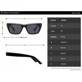 Square High-end unisex rice nails classic wild retro trend brand designer sunglasses UV400 - Grey - CX18RLE796U $15.31