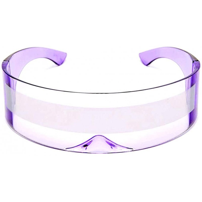 Shield Futuristic Cyclops Monoblock Shield Mirrored Sunglasses Sunglass Glasses - Purple - C618A4R6YLG $10.63