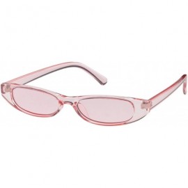 Oval Small Tiny Oval Sleek Fashion Sunglasses - Pink - CG18UCQ4WDE $10.95