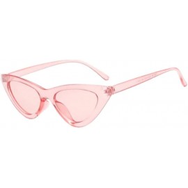 Cat Eye Women Retro Sun Glass Female Small Sun Glasses Cat Eye Sunglasses - Pink - CV18U59IAG0 $14.71