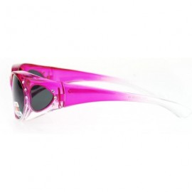 Oval Polarized Womens 2 Tone 60mm Rhinestone Studded Oval Fit Over Sunglasses - Pink - CN12O34VXSU $14.32