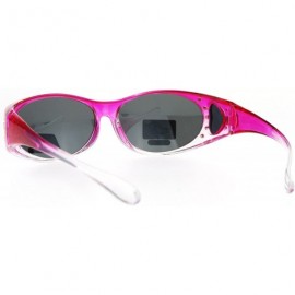 Oval Polarized Womens 2 Tone 60mm Rhinestone Studded Oval Fit Over Sunglasses - Pink - CN12O34VXSU $14.32