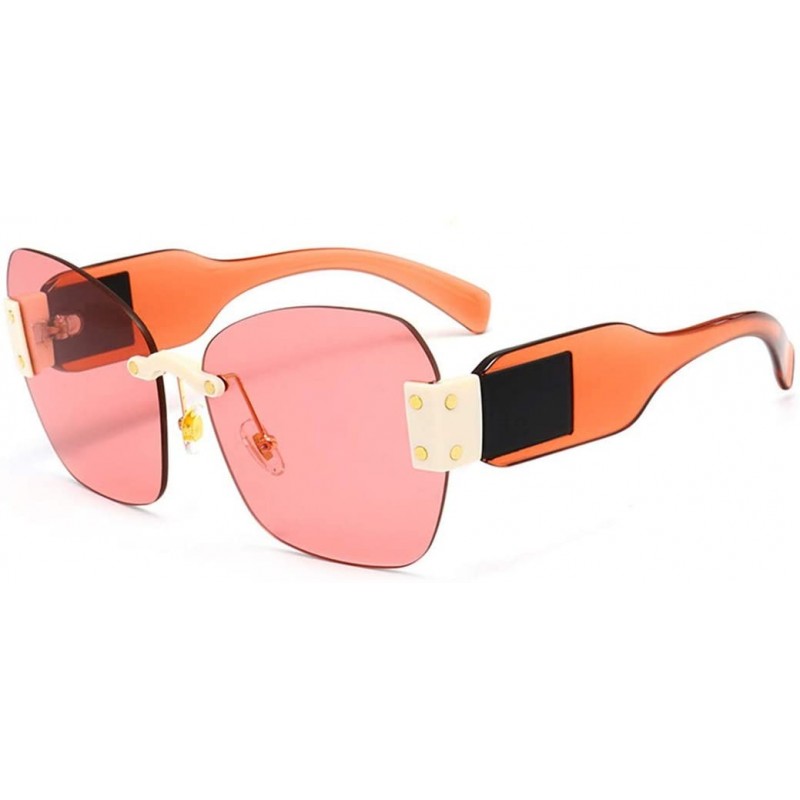 Oversized Fashion Style UV Protection Oversized Irregular Colorful Sunglasses Suitable for Women and Men (Color Pink) - CV199...