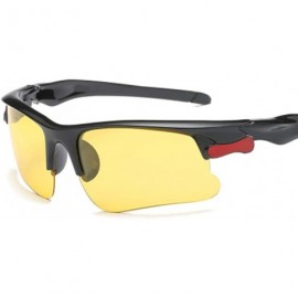 Rectangular Cycling Glasses-Men's And Female Polarized Sunglasses Outdoor Sports Sunglasses - Yellow - CO18XL2398S $8.46