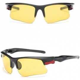 Rectangular Cycling Glasses-Men's And Female Polarized Sunglasses Outdoor Sports Sunglasses - Yellow - CO18XL2398S $8.46