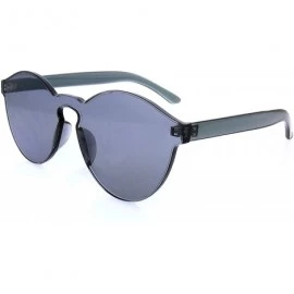 Round Fashion Womens Mens Clear Novelty Sunglasses UV400 Outdoor Frameless Eyewear - Black - C318KKL2U43 $9.70