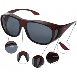 Goggle Fit Over Glasses Sunglasses with Polarized Lenses for Men and Women - Burgundy - C418T6MK0LY $13.86