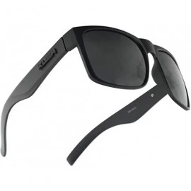 Oversized Black Fame Classic Squared Horn Rim Sunglasses Sporty Active Mirror Eye Shades - Matte Black Frame - Black - C318UW...