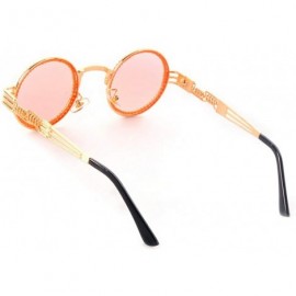 Round Vintage Round Diamond Sunglasses Women Classic Rhinestone Punk Style Party Sunglasses - Pink - C018YU3RON9 $16.05