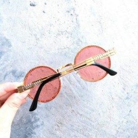 Round Vintage Round Diamond Sunglasses Women Classic Rhinestone Punk Style Party Sunglasses - Pink - C018YU3RON9 $16.05