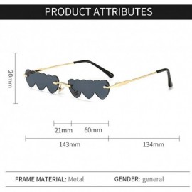 Rimless Vintage Sunglasses Fashion Rimless Rectangle - Green - CS19038Z49O $9.12