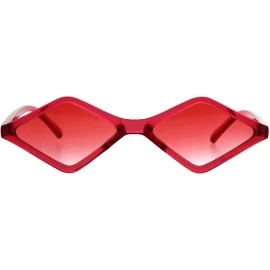 Square Skinny Diamond Shape Sunglasses Womens Trendy Fashion Translucent Colors - Red - CI18NZ9XMSU $10.96