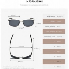 Semi-rimless Polarized Sunglasses For Men Rectangle Metal Frame Retro Sun Glasses AE0395 - Black&yellow - CP17YAQ5XGN $13.80