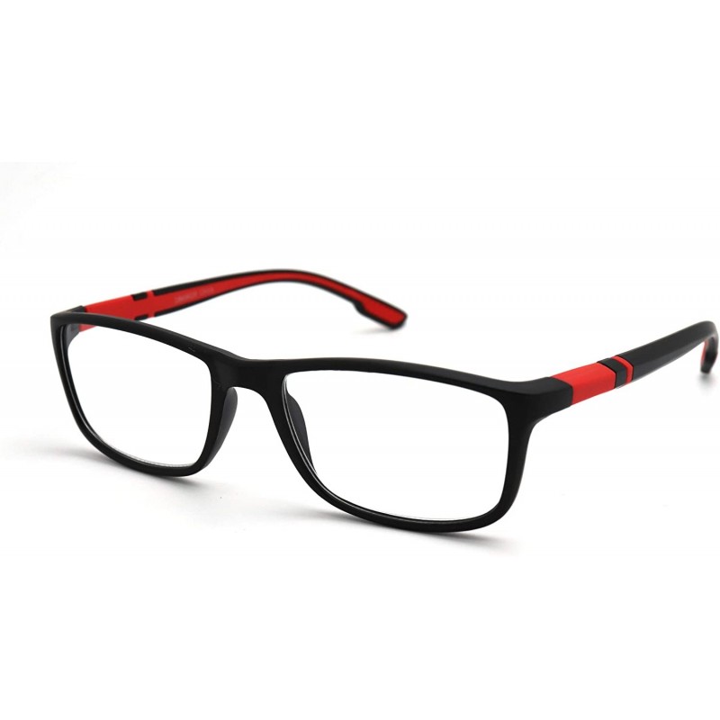 Rectangular Soft Matte Black w/ 2 Tone Reading Glasses Spring Hinge 0.74 Oz - Z1 Matte Black Matte Red - CT18SAQYKE6 $21.59