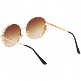 Round Round Vintage Sunglasses Rhinestone Decoration Sun Glasses for Women - Y-17 - CD198W660QZ $12.14