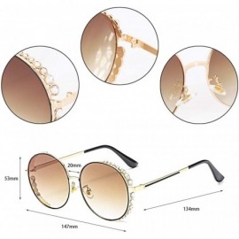 Round Round Vintage Sunglasses Rhinestone Decoration Sun Glasses for Women - Y-17 - CD198W660QZ $12.14