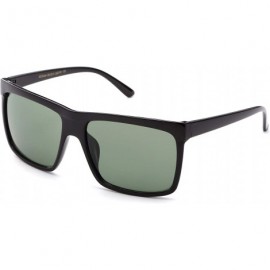 Wayfarer Mens Plastic Fashion Sunglasses - Black/Green - CY11G12O8LP $9.92