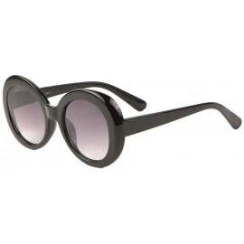 Round Three Color Bar Round Thick Frame Crystal Color Sunglasses - Black - CL1986XIYML $12.52