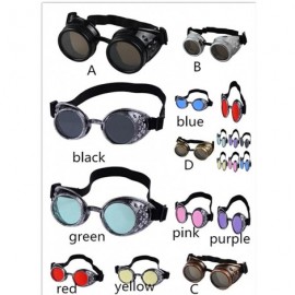 Oval Steampunk Goggles Welding Punk Gothic Glasses Cosplay Eyewear - A - CI18EWZ8ER4 $6.56