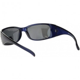 Wrap TAC Polarized Lens Sunglasses Womens Rhinestones Wrap Rectangular UV 400 - Blue (Black) - C519673Y0CS $13.01