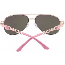 Aviator Aviator Sunglasses For Women Metal Frame - Pink - CC18WX86Z7L $22.84