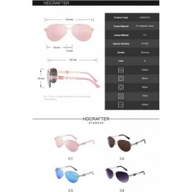 Aviator Aviator Sunglasses For Women Metal Frame - Pink - CC18WX86Z7L $22.84