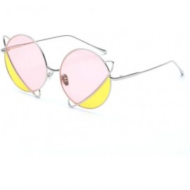 Rimless Trendy Planet Shaped Sunglasses Retro Personality Double Color Pieces Round Sunglasses - Figure 5 - CT18X85DRYR $19.90