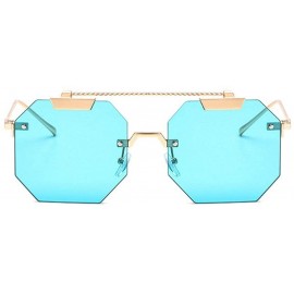 Square Arrival Designer Sunglasses irregular Glasses - Blue - CC18LGUGC28 $15.42