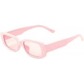 Square Rounded Square Thick Plastic Frame Sunglasses - Pink - CD1983KCDIK $13.33