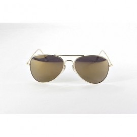 Aviator Aviator Sunglasses Gold Wire Frame Dark Smoked G-15 Lenses Maximum UV Protection - CH11YMSZOEP $14.79