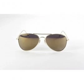 Aviator Aviator Sunglasses Gold Wire Frame Dark Smoked G-15 Lenses Maximum UV Protection - CH11YMSZOEP $14.79