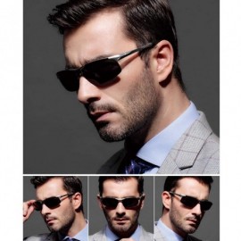 Oversized Mens Sports Driving Polarized Sunglasses UV Protection Sunglasses for Men 8177s - Black - CI1944NQCRW $14.14