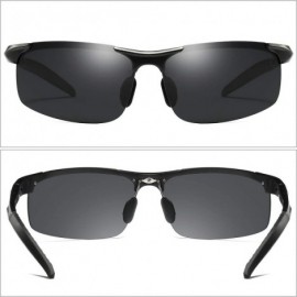 Oversized Mens Sports Driving Polarized Sunglasses UV Protection Sunglasses for Men 8177s - Black - CI1944NQCRW $14.14