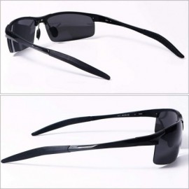 Oversized Mens Sports Driving Polarized Sunglasses UV Protection Sunglasses for Men 8177s - Black - CI1944NQCRW $14.14