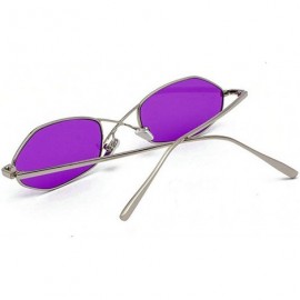 Square Womens Purple Sunglasses Designer Glasses - Purple - CD18S4A9AIG $13.05