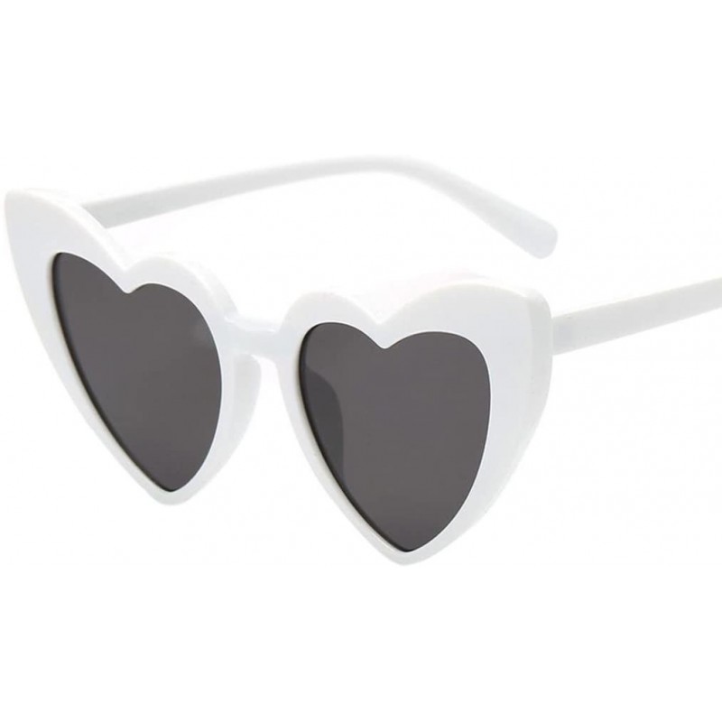 Goggle Women Retro Fashion Heart-shaped Shades Sunglasses Integrated UV Glasses - A - CX18C0S4IN9 $7.61